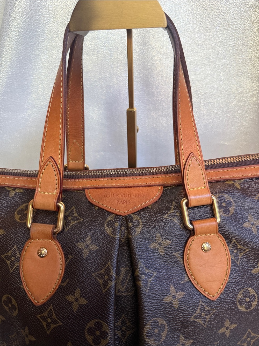 Louis Vuitton Brown Monogram Palermo PM Canvas Tote Bag - Picture 2 of 9